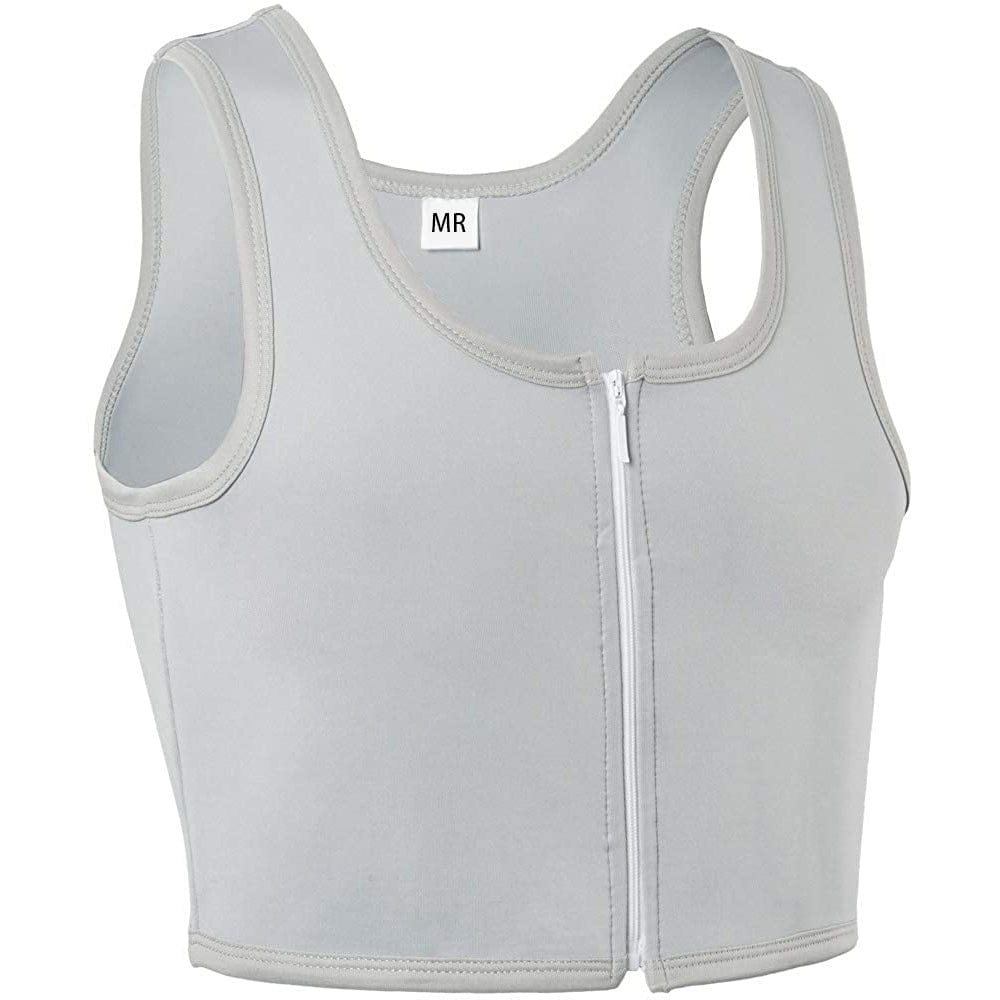 Ruiboury Tank Top Soft Lightweight Shock Resistance Comfortable Chest Binder  Fixed Straps Breast Binders Running Sports Grey 
