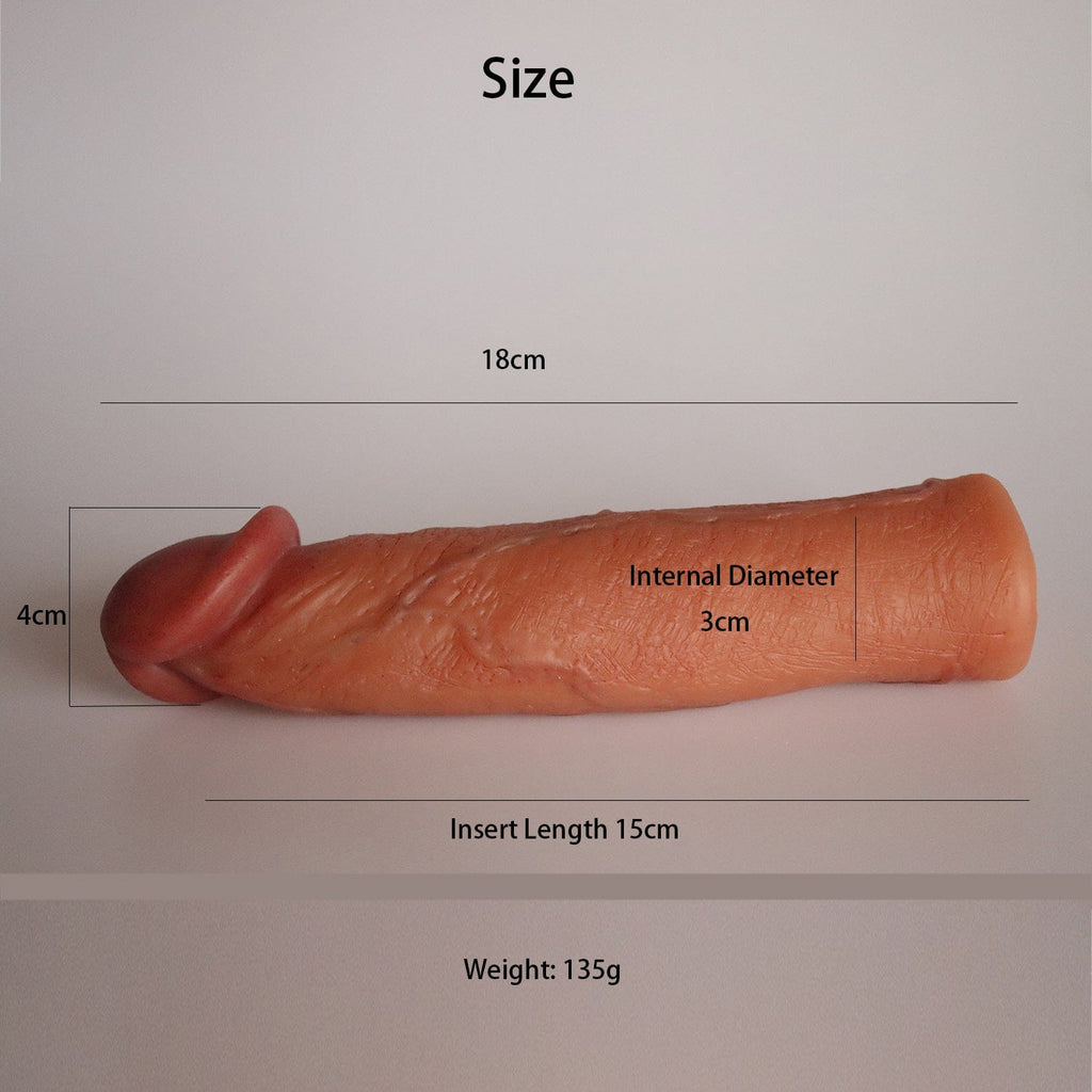 MRIMIN Handmade FTM Trans Penis Sleeve Extender Realistic Textured