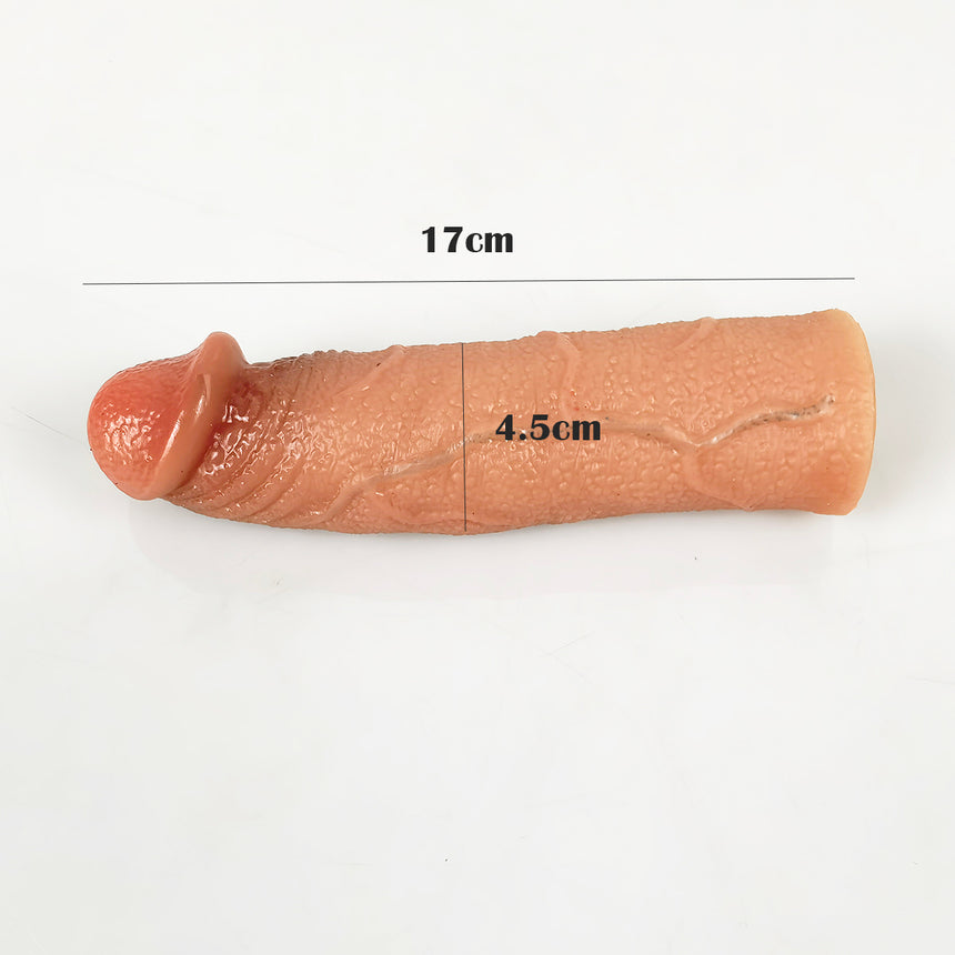 MRIMIN Handmade FTM Trans Penis Sleeve Extender Realistic Textured Cock Extender Packer-PES05