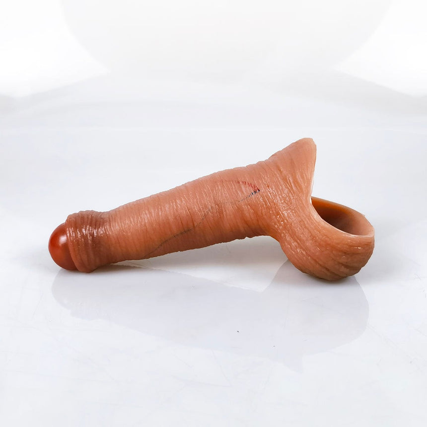 MRIMIN Handmade Trans Penis Sleeve Extender Realistic Textured Cock Extender STP Packer-PES03