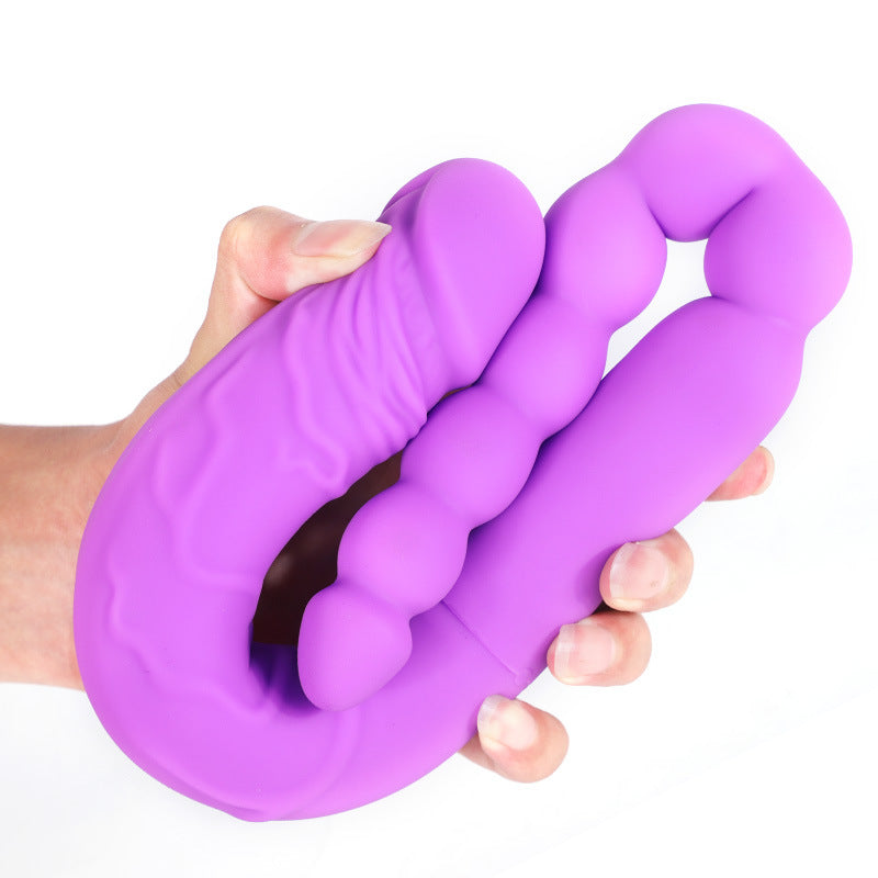 MRIMIN Strapless Strap-On Double Sided Headed Dildo for Lesbian and Couples