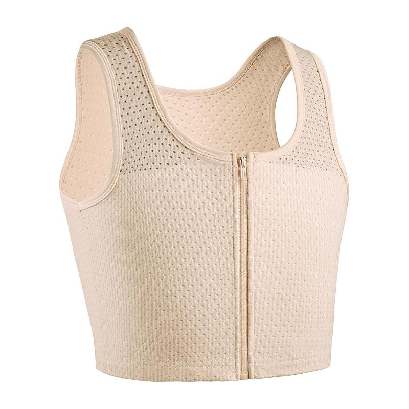 MRIMIN Chest Binder FTM Zip Up Binder Breathable Breast Cool Fabric Ta