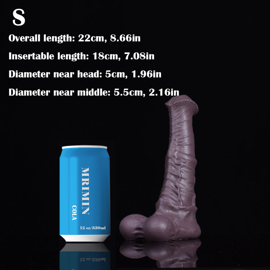 MRIMIN Realistic Horse Dildo Big Animal Penis Ultra-Soft Liquid Silicone Anal Dildo Plug with Strong Suction Cup-MRD39
