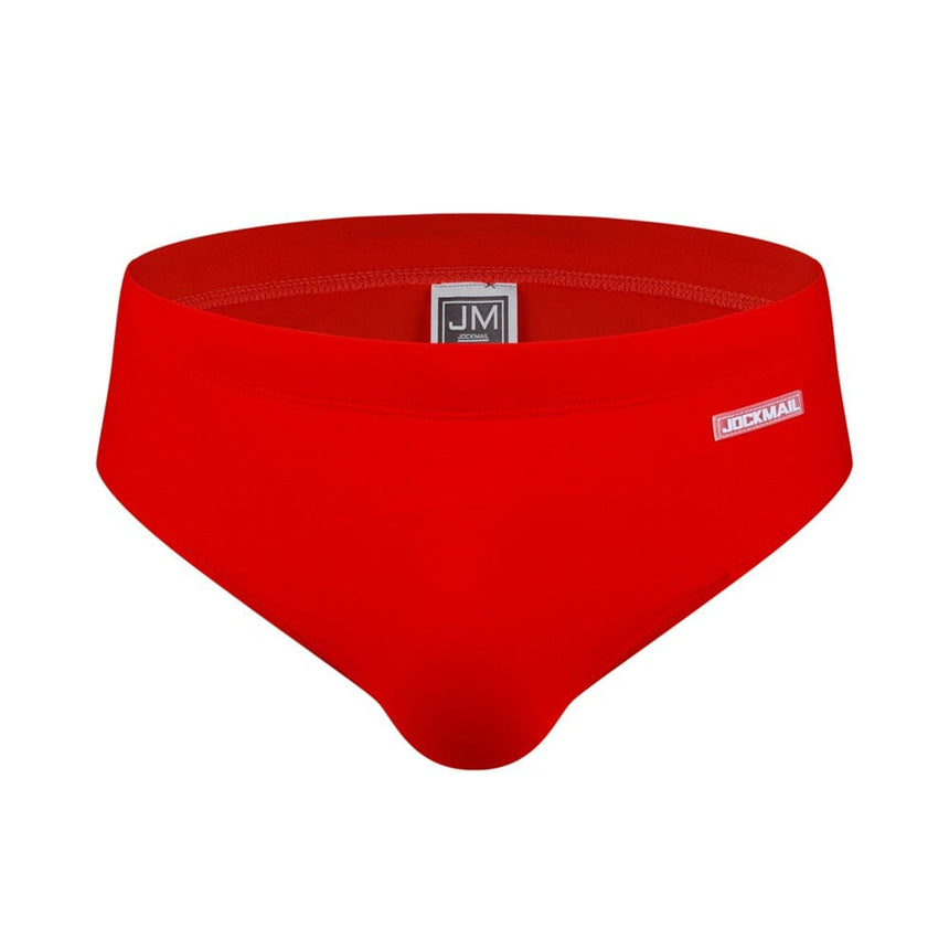 Jockmail Underwear M(27-29") / Red Jockmail FTM Swim Trunks Solid Swimsuit Sports Shorts with Bulge  Swimwear Bathing Suit -JM13