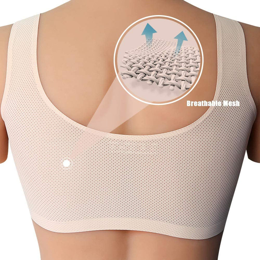 MRIMIN Bras MRIMIN MTF Mastectomy Bra for Silicone Breast Forms Pocket Bra Fake Boobs Prosthesis