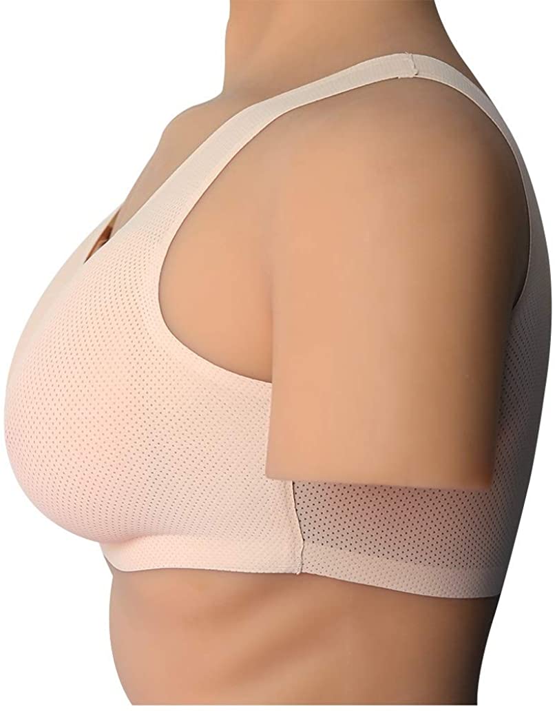 MRIMIN Bras MRIMIN MTF Silicone Breast Forms with Mesh Pocket Bra Set for Mastectomy Cross Dresser