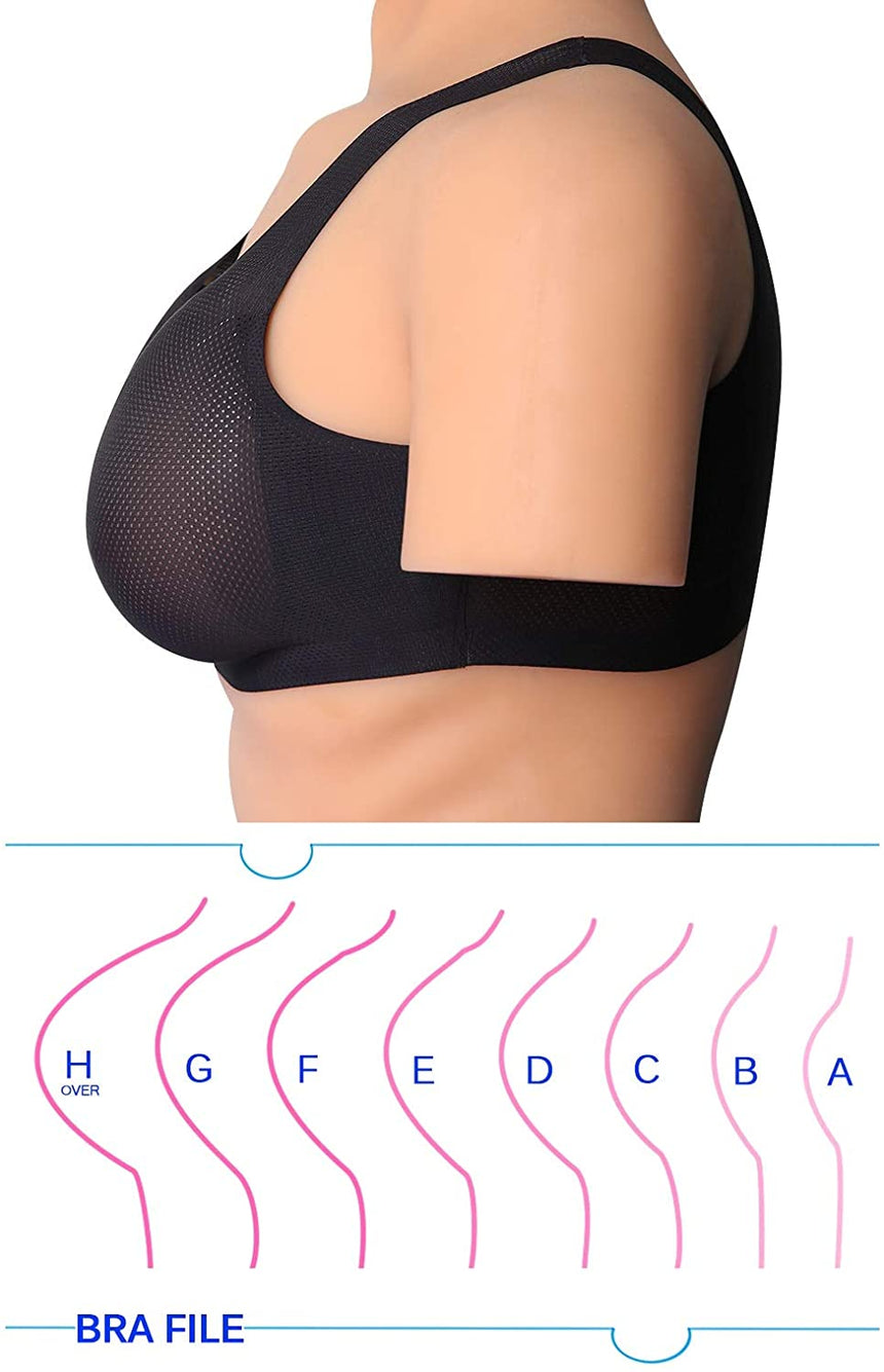 MRIMIN Bras MRIMIN MTF Silicone Breast Forms with Mesh Pocket Bra Set for Mastectomy Cross Dresser