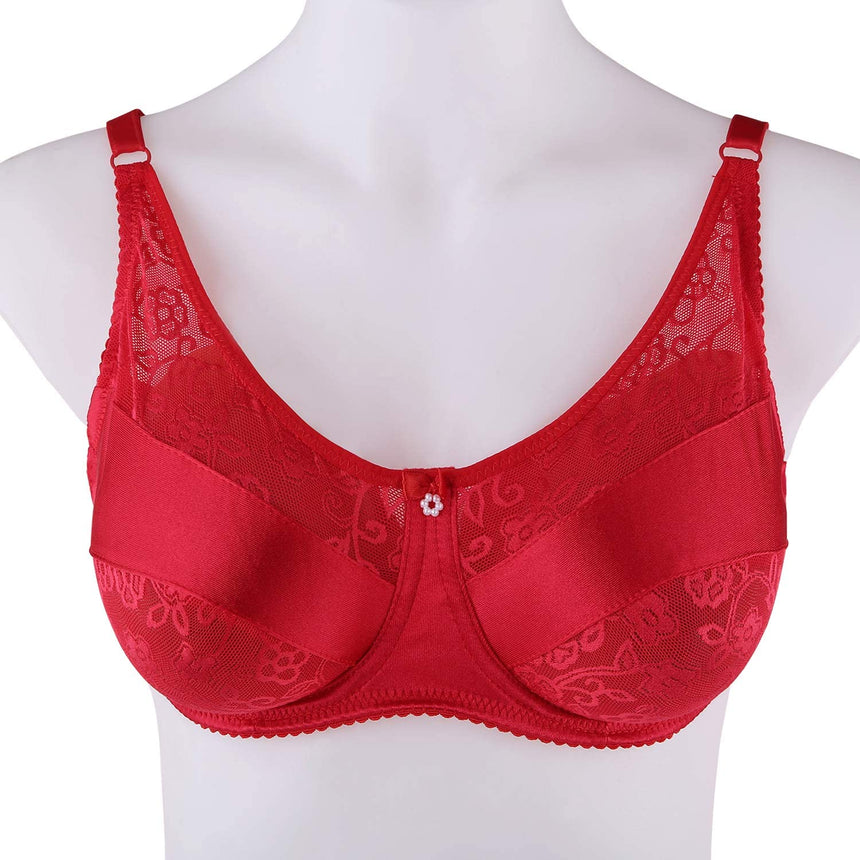 MRIMIN Bras Red / 34/75 MRIMIN Silicone Breast Form Pocket Bra for Mastectomy Crossdresser Cosplay