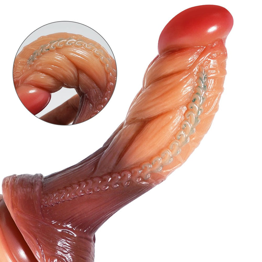 MRIMIN Dildo 7.48inch / Nude MRIMIN Realistic Fantasy Dildo Silicone Thick Dildo with Strong Suction Cup, Handmade Alien Dildos for Vaginal G-spot & Anal Play
