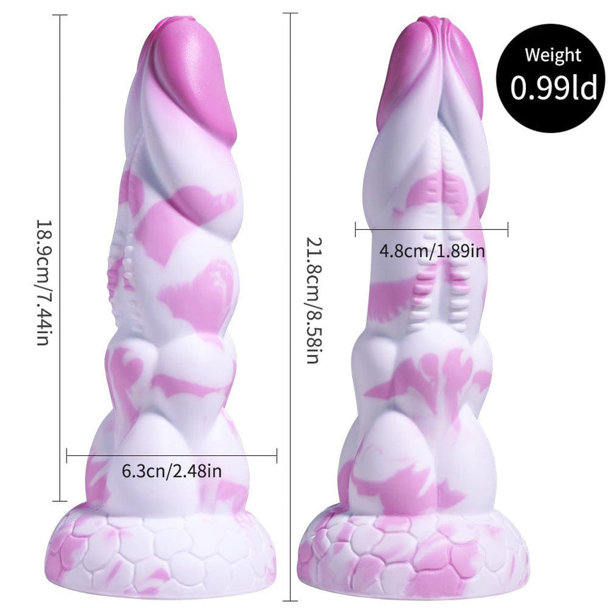 MRIMIN Dildo Pink MRIMIN Fantasy Realistic G-spot Dildo, Liquid Silicone Dragon Penis  with Flared Suction Cup