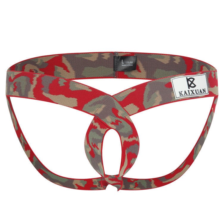 MRIMIN Packing Gear S / Camouflage+Red MRIMIN FTM Jockstrap Wear Open Suspensory Stretch Cotton Strap Underwear Packer Harness-UD3