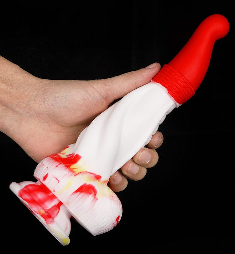 MRIMIN Red+White MRIMIN G-spot Dragon Dildo for Women Hismith Realistic Dildo with Strong Suction Cup-MRD31