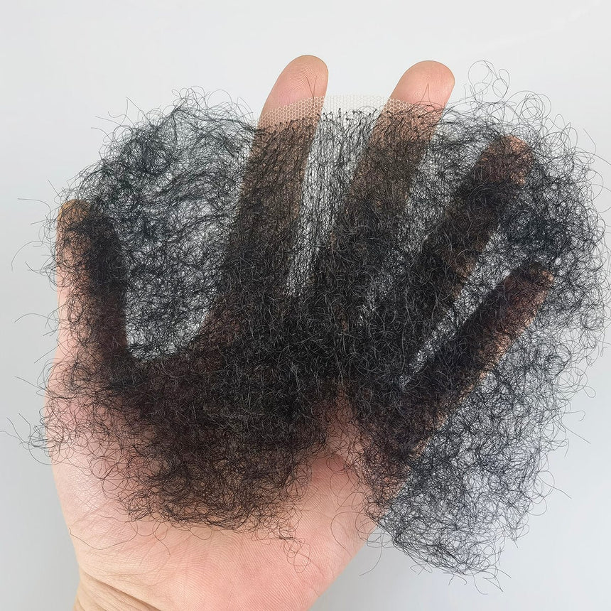 MRIMIN Wigs Option1（Bigger） / Black MRIMIN FTM Handmade Pubic  Wig Human Hair Toupee Merkin Wig For Male and Female